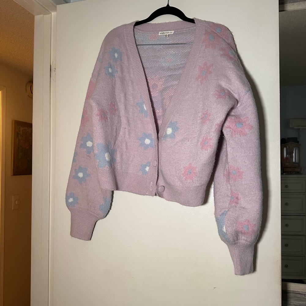 For Love And Lemons Lavender Floral Cardigan